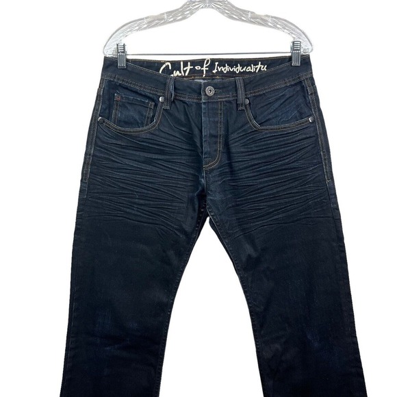 Cut of Individuality Jeans Hagen Straight Relaxed Button Fly Dark Wash Men 31x34 - Picture 2 of 8